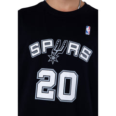 #20 Manu Ginobili San Antonio Spurs Player Name & Number Black T-shirt