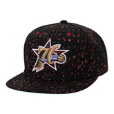 Philadelphia 76Ers Splatters Black Snapback Cap
