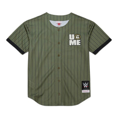 John CenaFinal Seconds Striped Merch Baseball Jersey - Olive