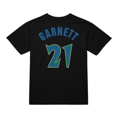 #21 Kevin Garnett Minnesota Timberwolves Player Name & Number Black T-shirt