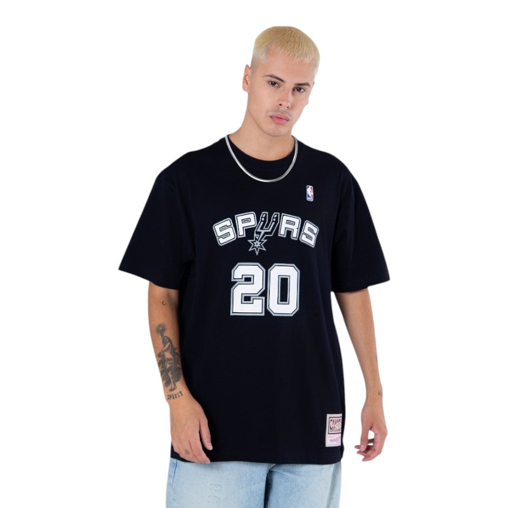 #20 Manu Ginobili San Antonio Spurs Player Name & Number Black T-shirt