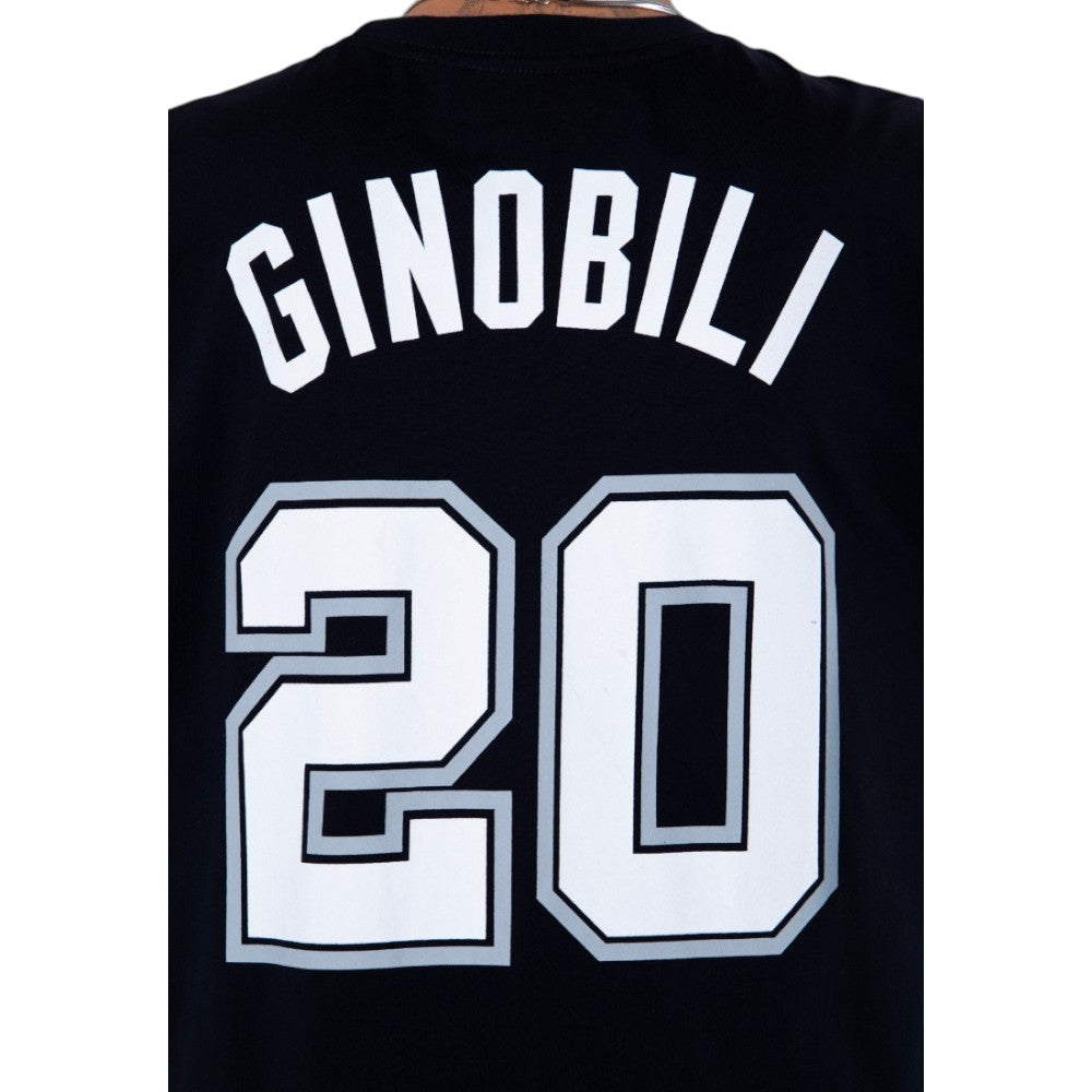 #20 Manu Ginobili San Antonio Spurs Player Name & Number Black T-shirt