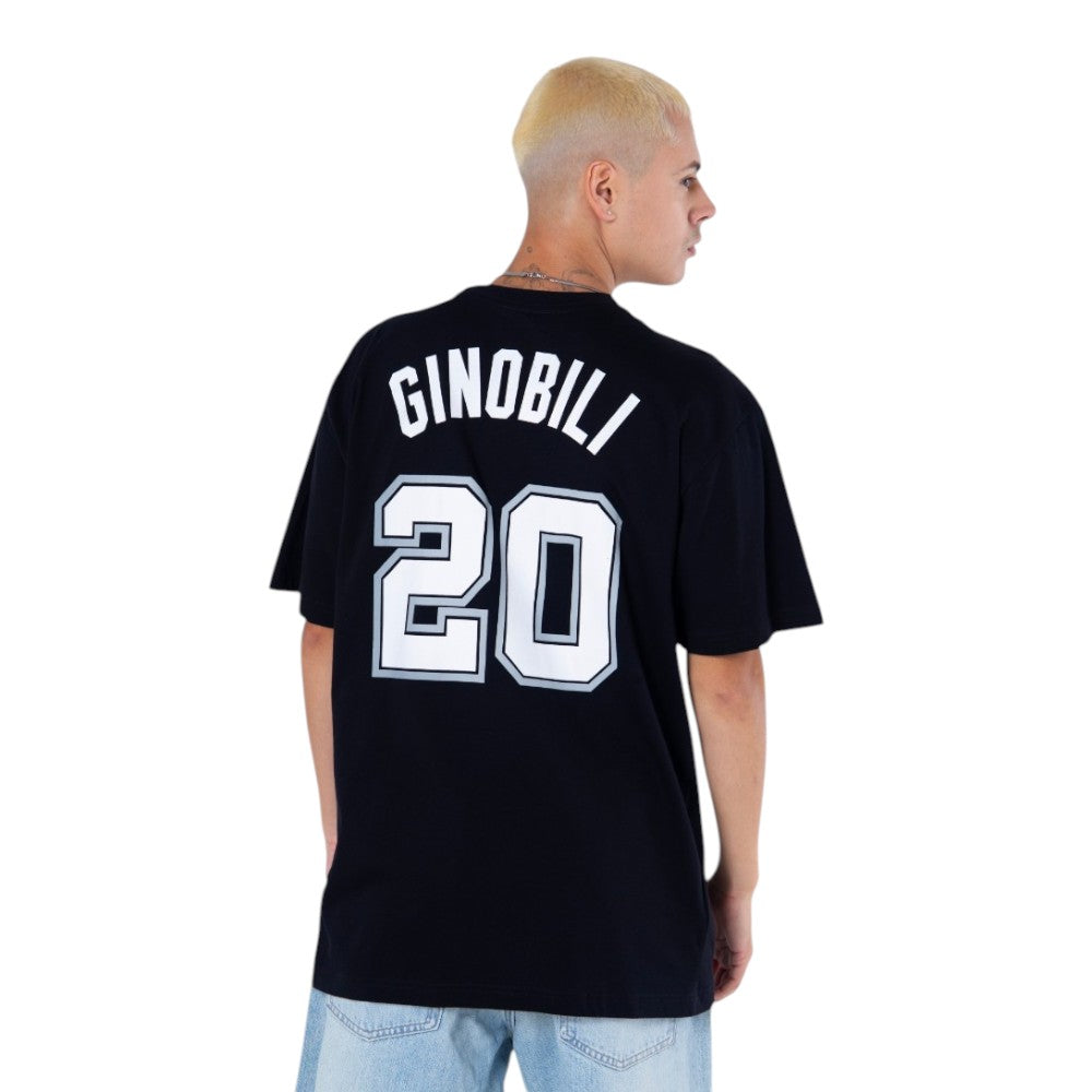 #20 Manu Ginobili San Antonio Spurs Player Name & Number Black T-shirt