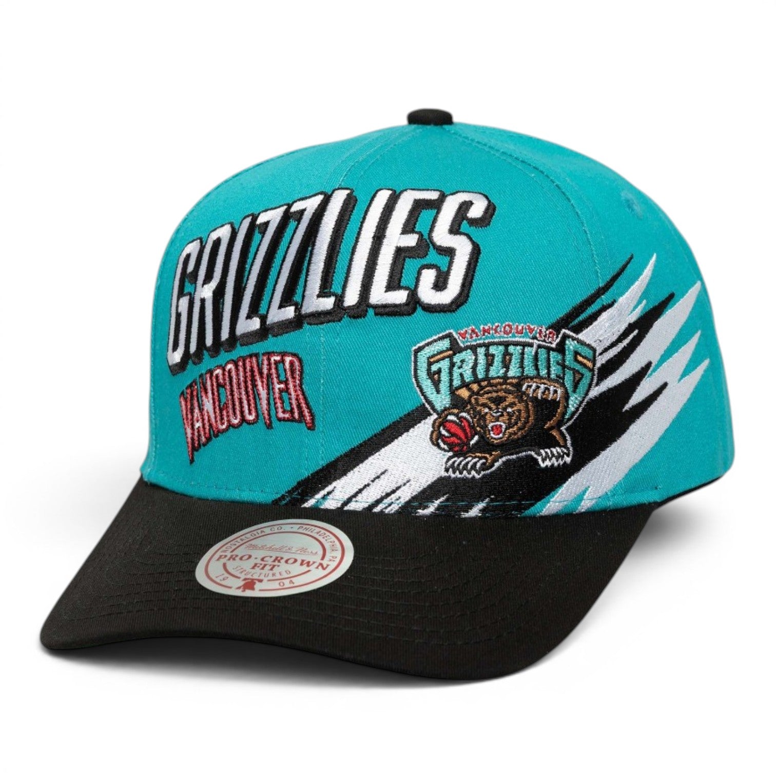 Vancouver Grizzlies Teal Two-Tone Slash Snapback Cap