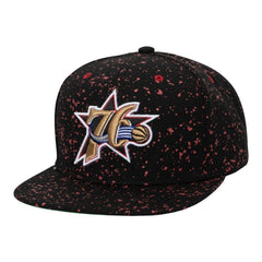 Philadelphia 76Ers Splatters Black Snapback Cap