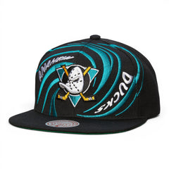 Anaheim Ducks Black Vortex Swirl Snapback Cap