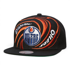 Edmonton Oilers Black Vortex Swirl Snapback Cap