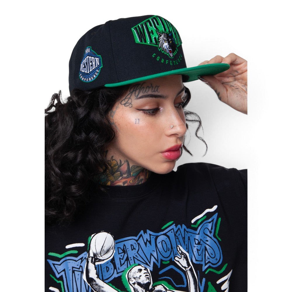 Minnesota Timberwolves Black2 Match Up Snapback Cap