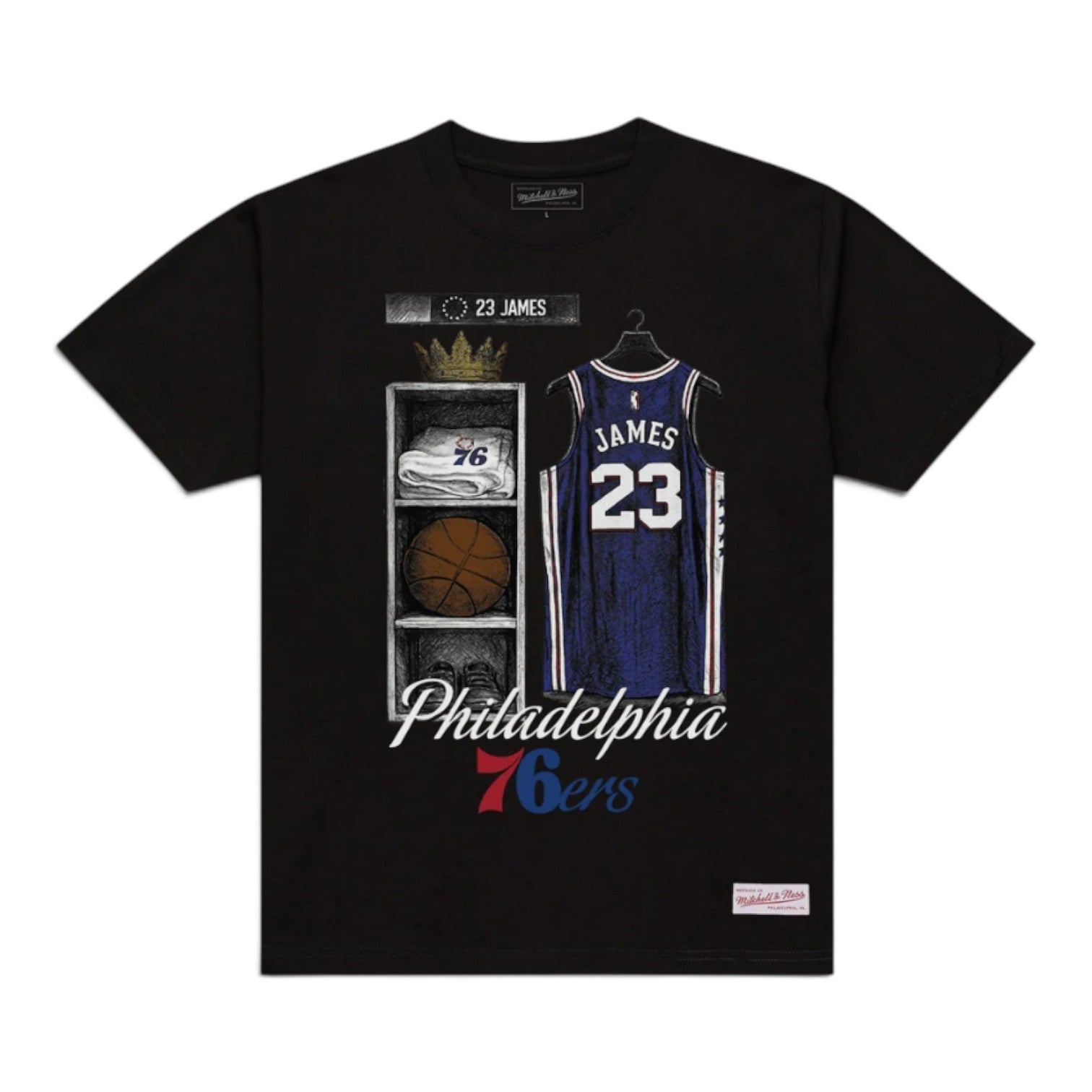 Lebron James Philadelphia 76ers "The King is Here: Welcome to Philly" Locker Room T-Shirt Black