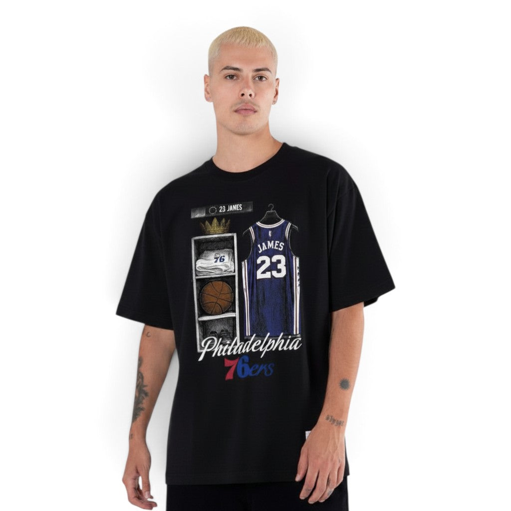 Lebron James Philadelphia 76ers "The King is Here: Welcome to Philly" Locker Room T-Shirt Black