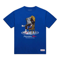 Lebron James Philadelphia 76ers "The King is Here: Welcome to Philly" Graphic T-Shirt Royal Blue