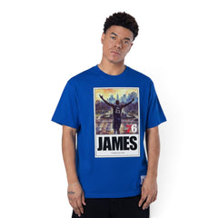 Lebron James Philadelphia 76ers "The King is Here: Welcome to Philly" King Has Arrived T-Shirt Royal Blue