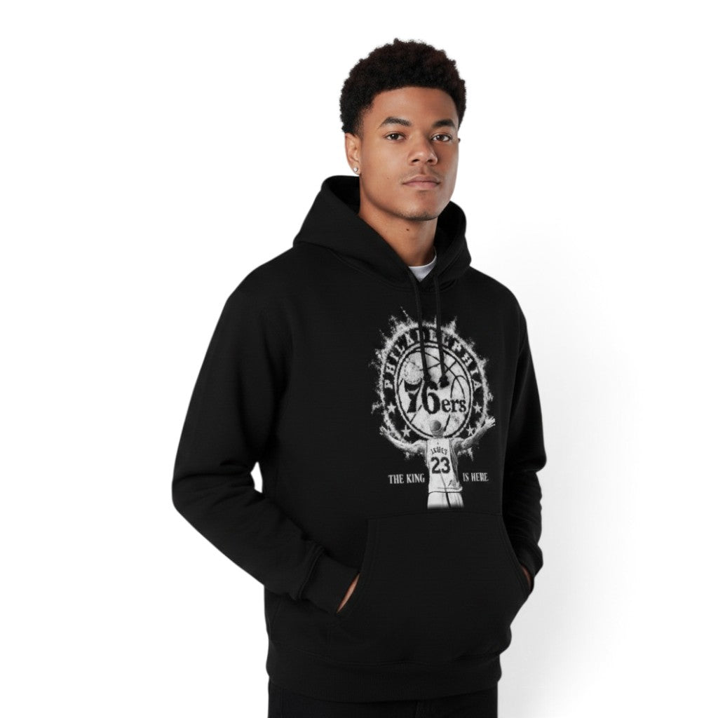 Lebron James Philadelphia 76ers "The King is Here: Welcome to Philly" Pullover Hoodie Black