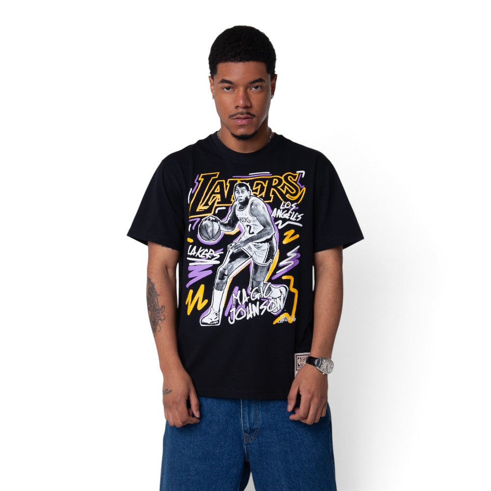 Magic Johnson Los Angeles Lakers Chalked Up Tee
