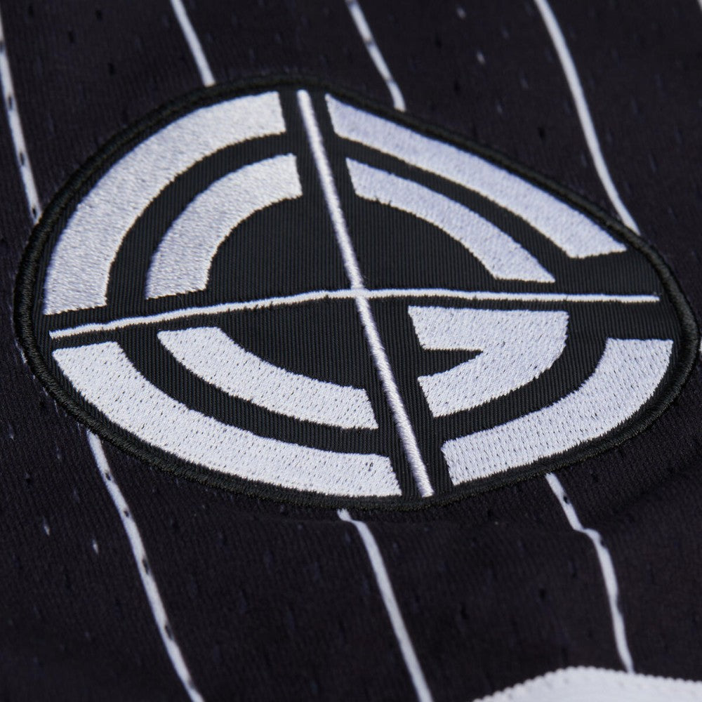 John Cena Final Seconds Striped Mesh Full-Button Baseball Jersey - Black