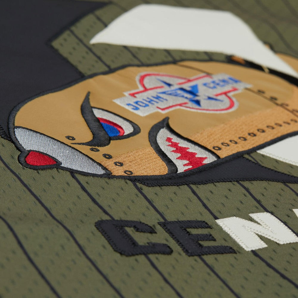 John CenaFinal Seconds Striped Merch Baseball Jersey - Olive